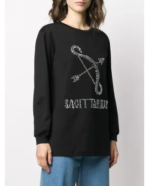 Alberta Ferretti サジタリウス ラインストーン装飾スウェットシャツ - ブラック - サムネイル3