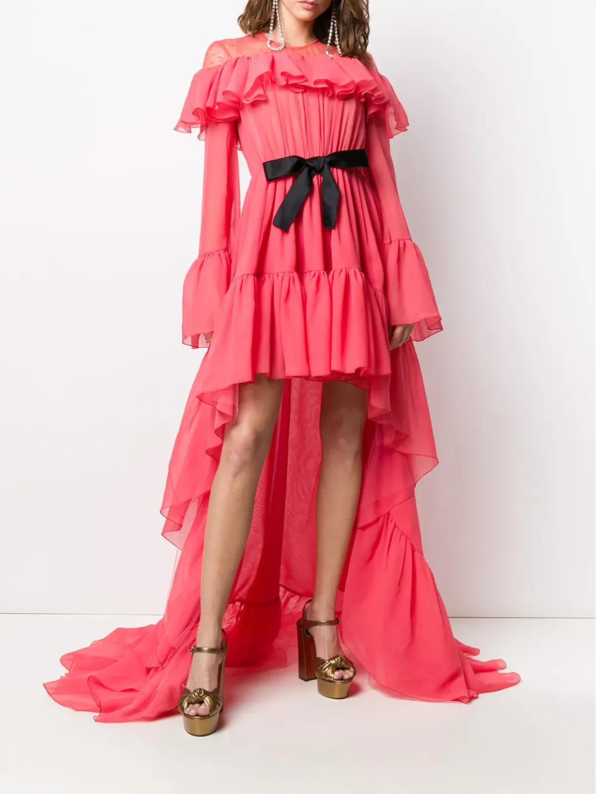 Giambattista Valli アシンメトリック ラッフル ガウン - 画像2