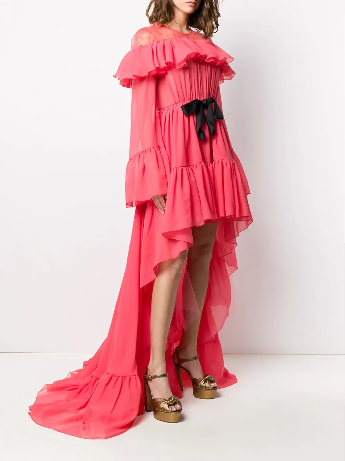 Giambattista Valli アシンメトリック ラッフル ガウン - 画像3
