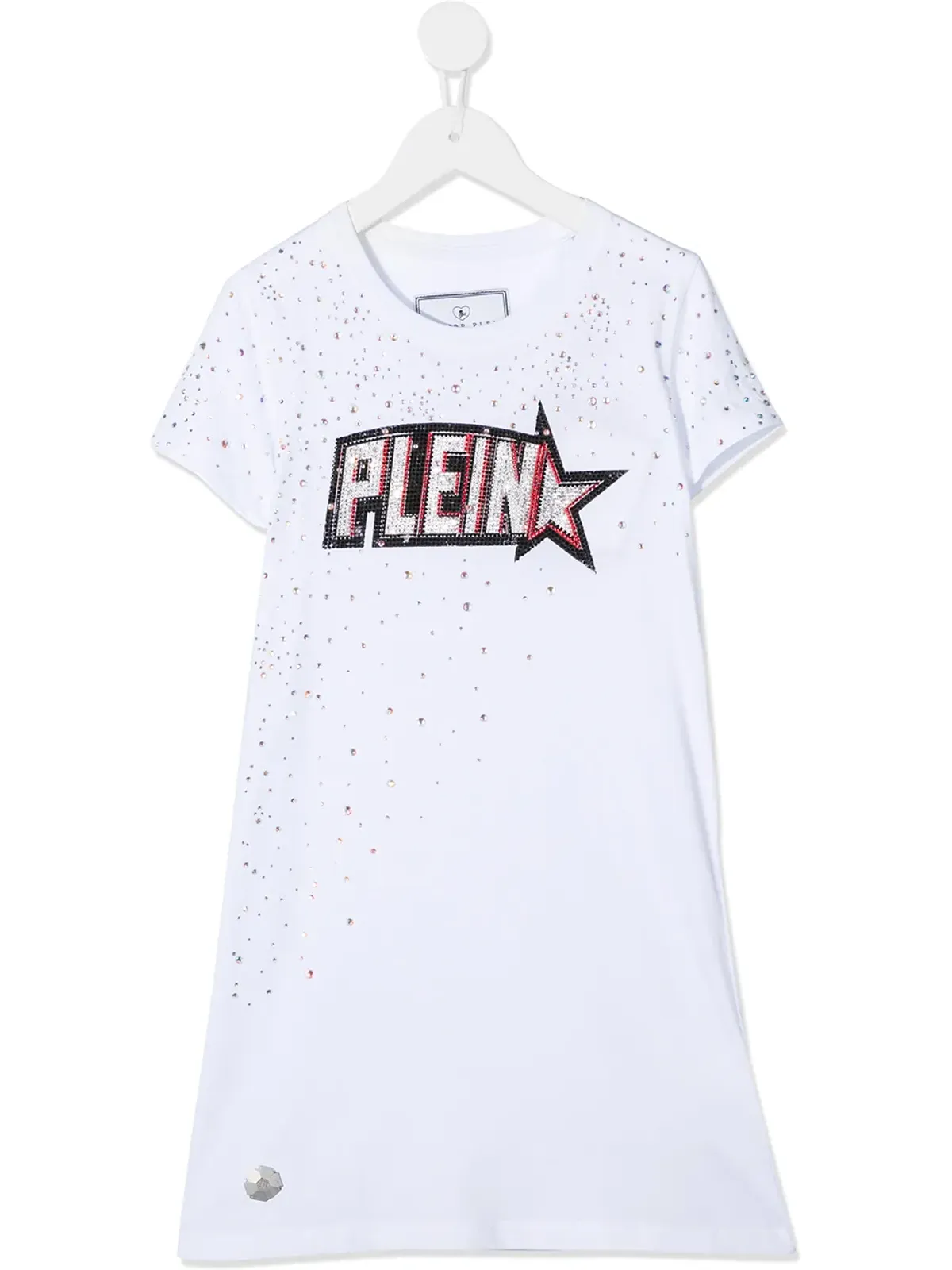 Philipp Plein Junior Plein Star 装飾付きTシャツドレス - White - 画像1