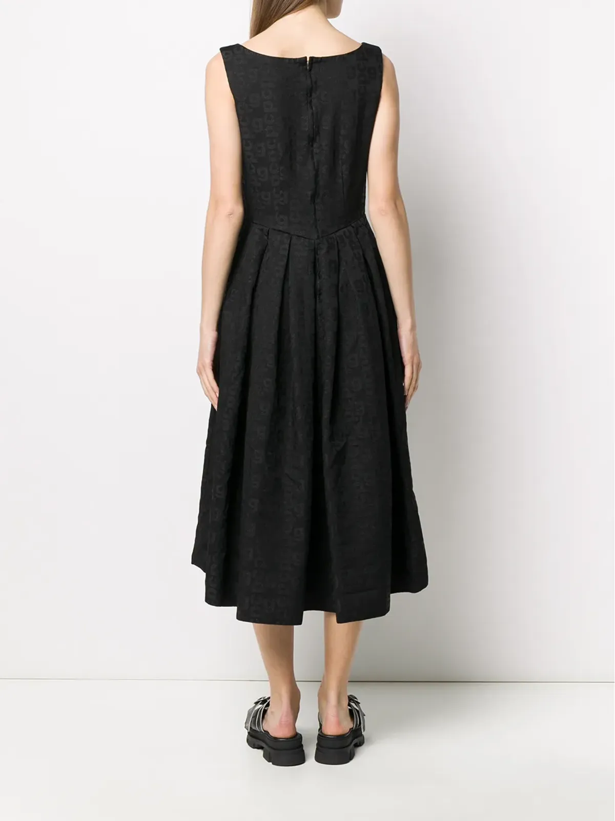 Comme Des Garçons モノグラム Aライン ミディドレス - 画像4