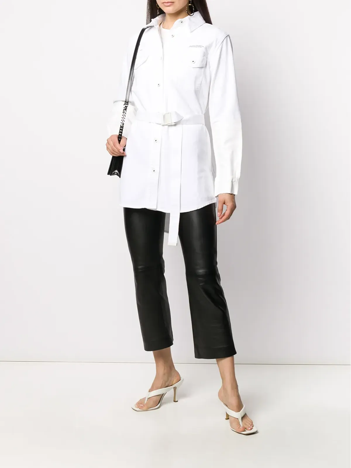 Off-White ツートーンベルト付きシャツ - 画像2