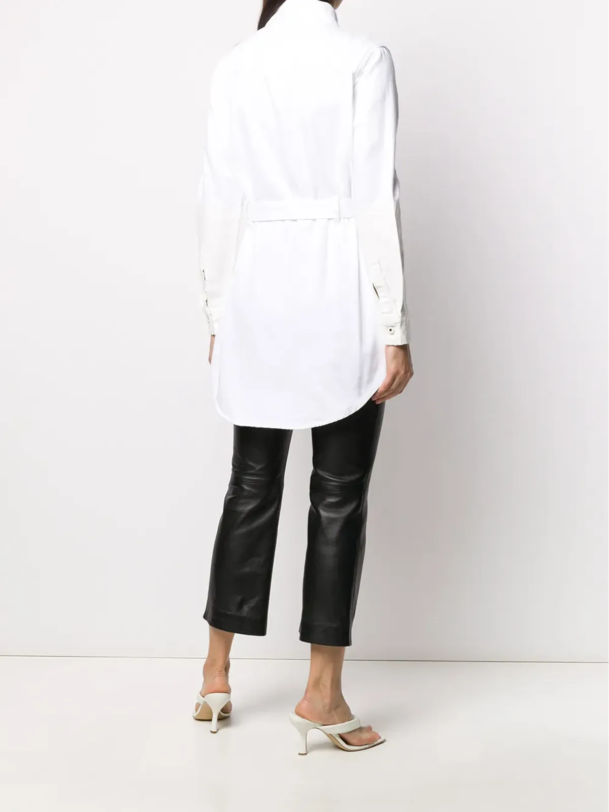 Off-White ツートーンベルト付きシャツ - 画像4