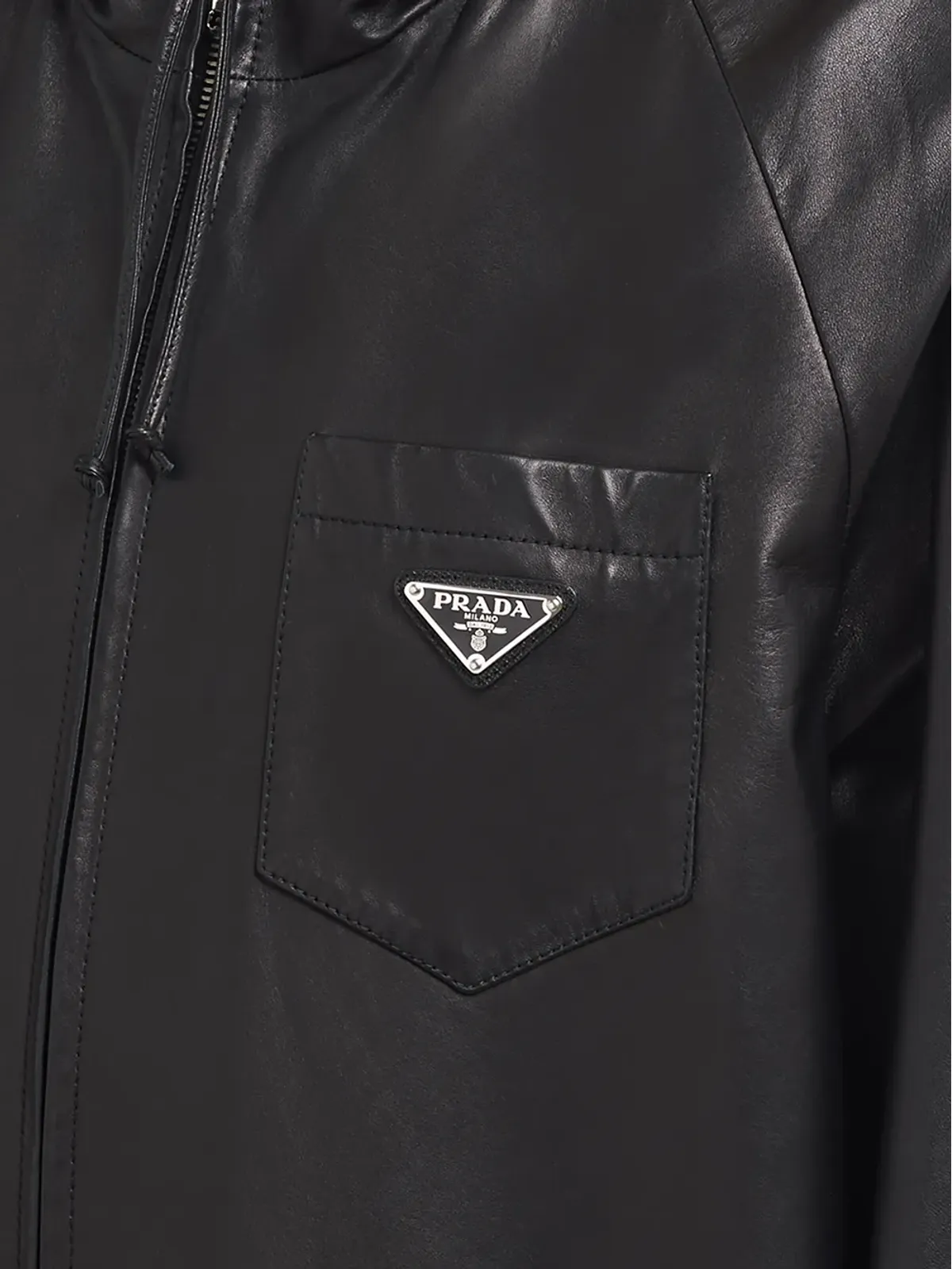 Prada レザー オーバーサイズド トレンチコート - ブラック - 画像5
