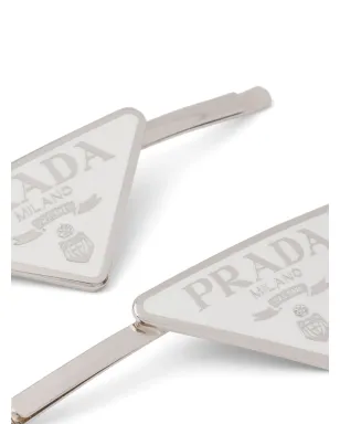 Prada トライアングルロゴ ヘアクリップ（セット2） - White - サムネイル2