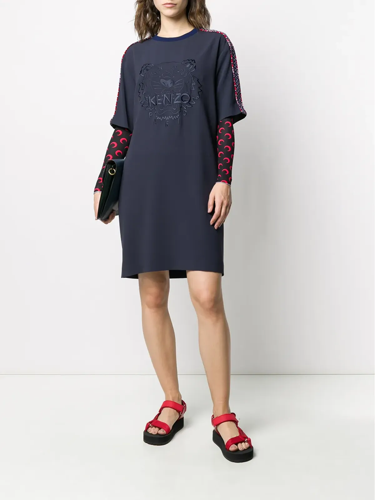 Kenzo ロゴ刺繍のシフトドレス - 画像2