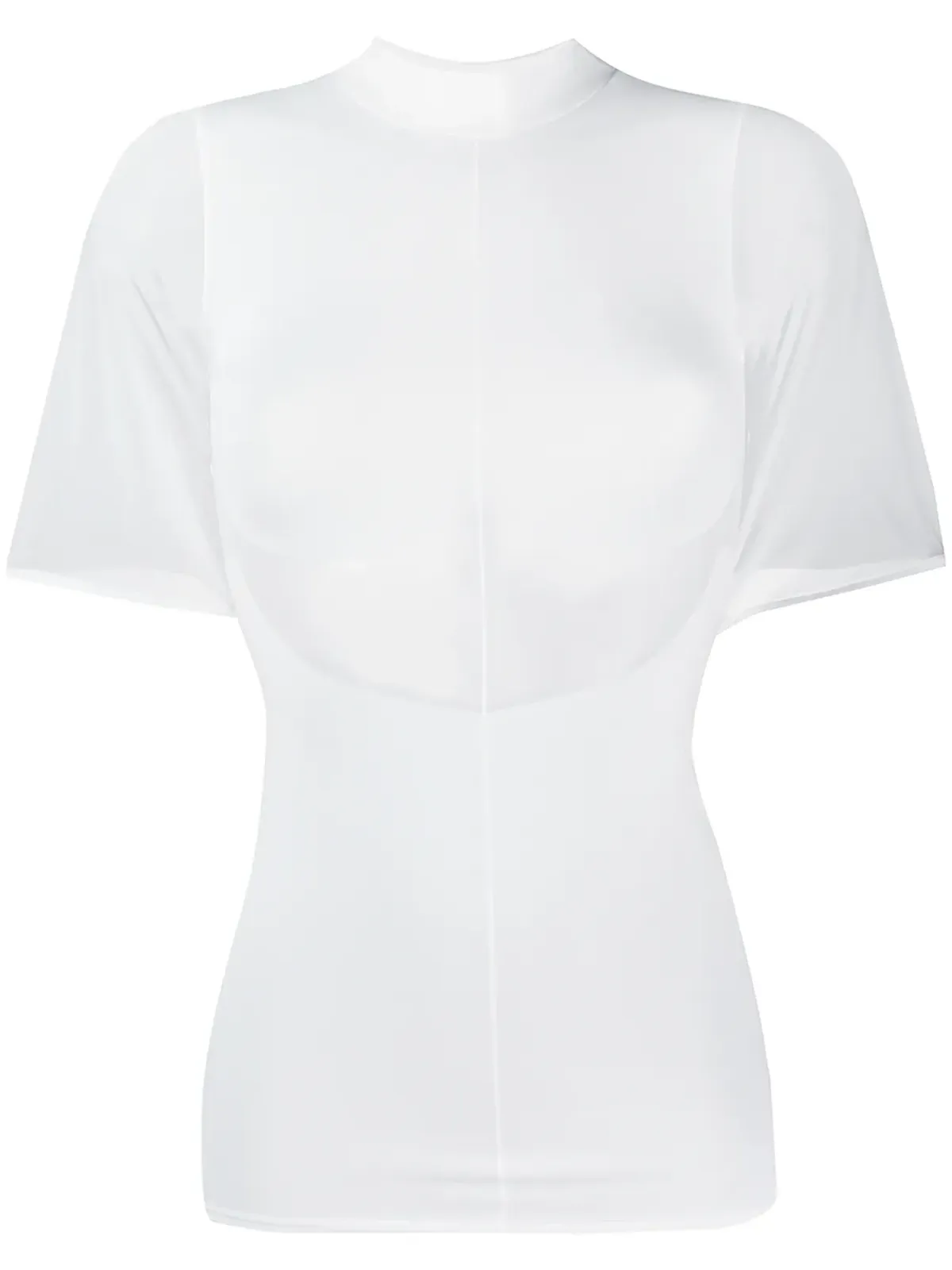 Courrèges ファネルネック・フィットTシャツ - ホワイト - 画像1