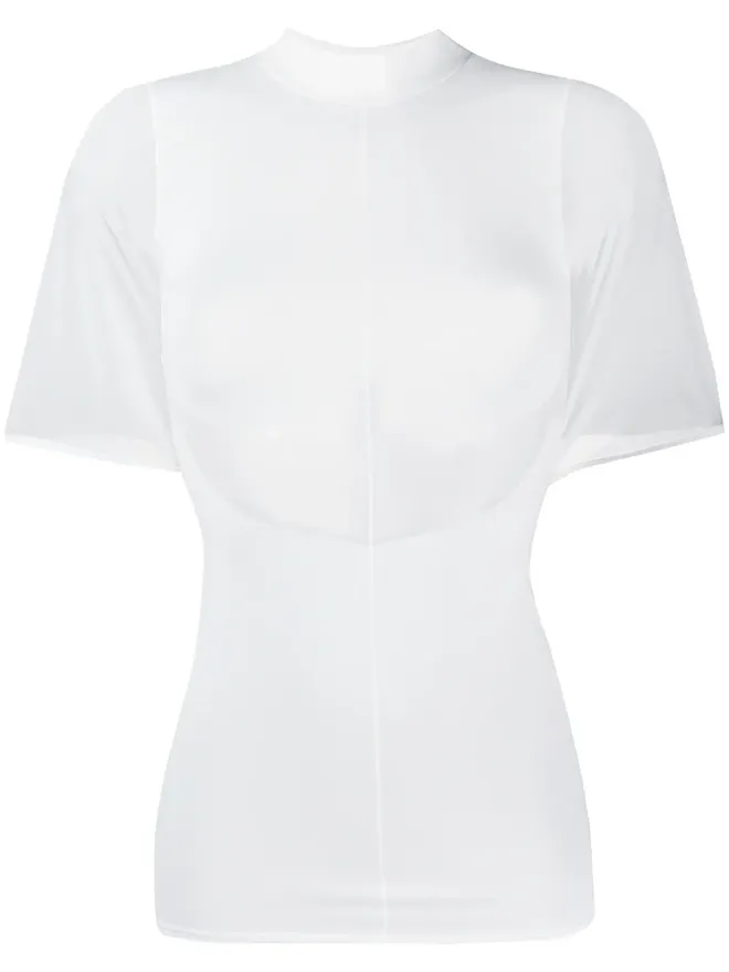 Courrèges Courrèges ファネルネック・フィットTシャツ - ホワイトの商品画像