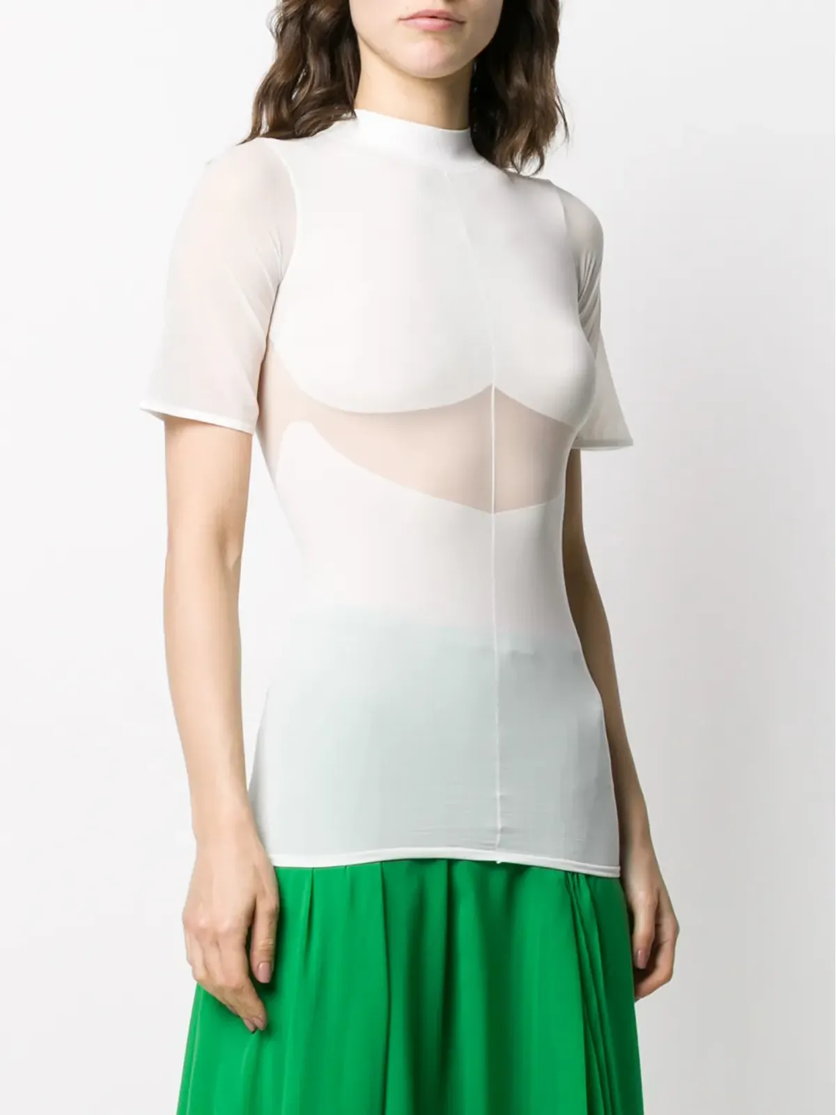 Courrèges ファネルネック・フィットTシャツ - ホワイト - 画像3