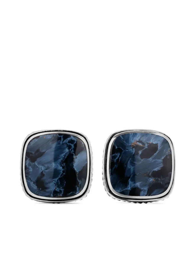 David Yurman David Yurman スターリングシルバー エキゾチックストーン ピエタースサイト カフリンクスの商品画像