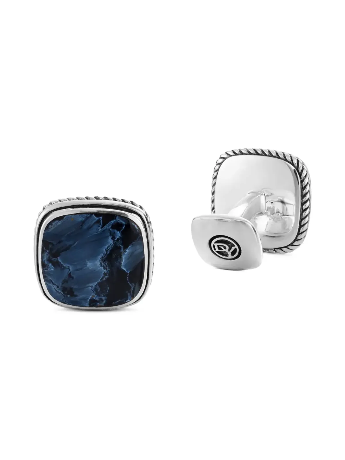 David Yurman スターリングシルバー エキゾチックストーン ピエタースサイト カフリンクス - 画像4
