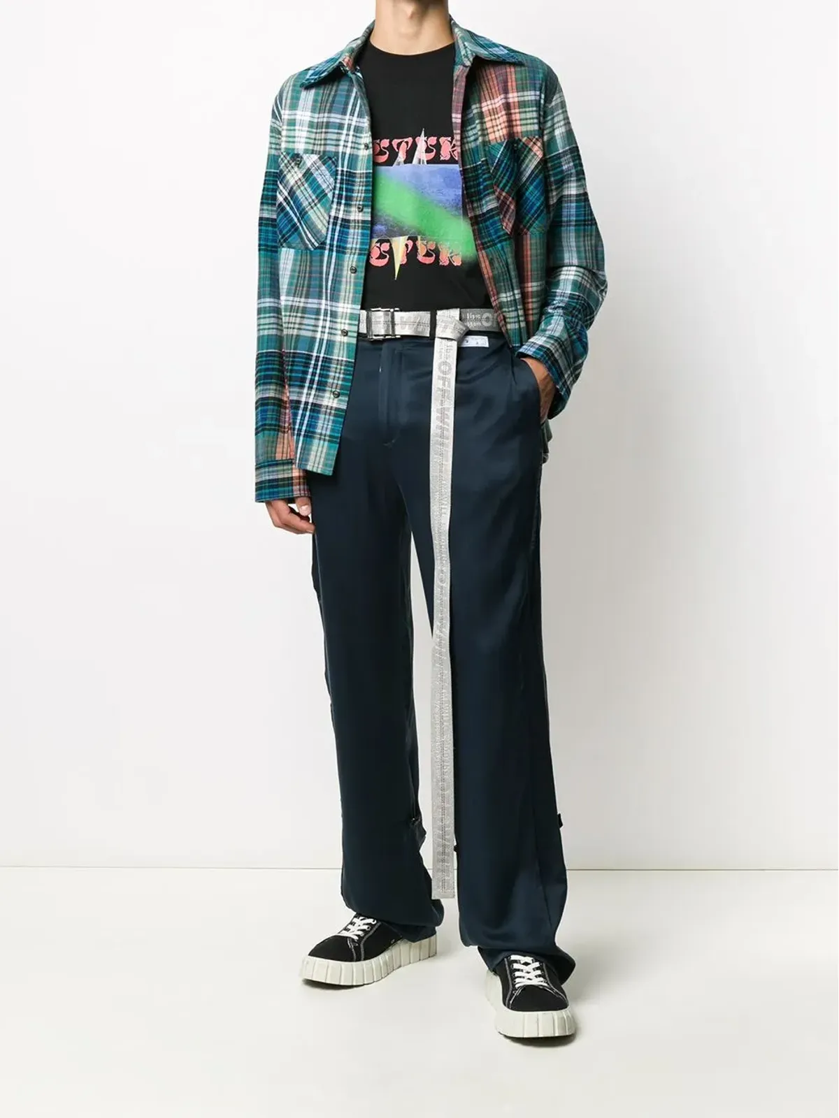 Off-White 長めのストレートパンツ - ブラック - 画像2
