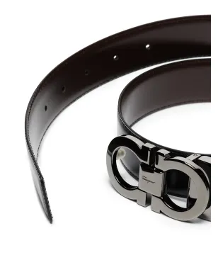 Ferragamo バックル付きレザーベルト - ブラック - サムネイル3