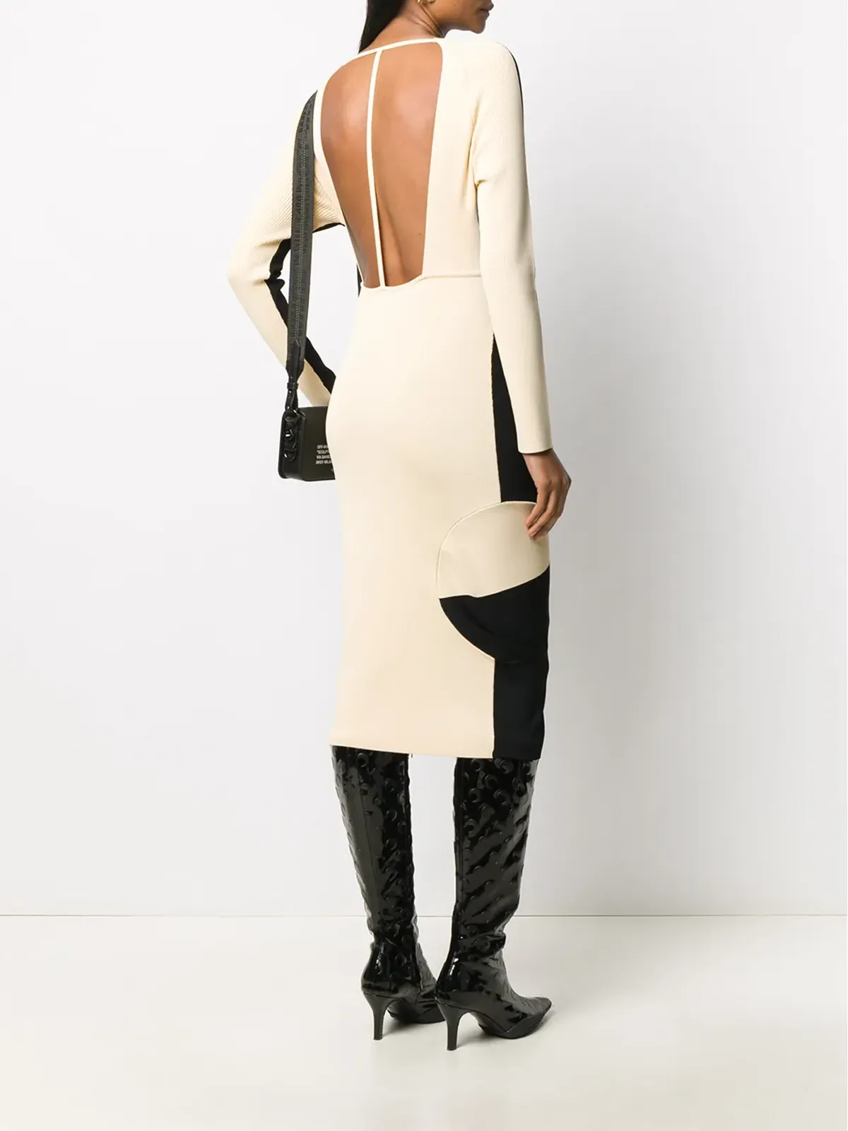 Off-White Front n' Back ribbed-knit dress - Black - 画像2