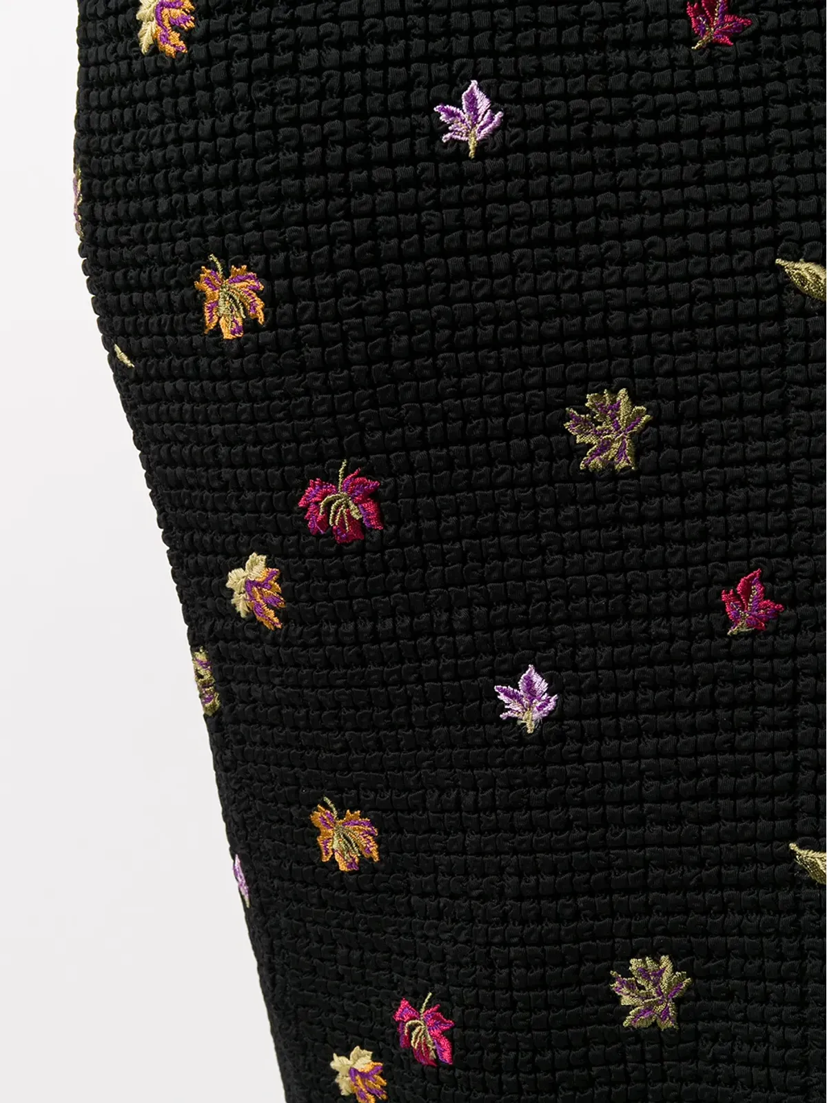 Off-White 刺繍リーフ柄のミディ丈スカート - 画像5