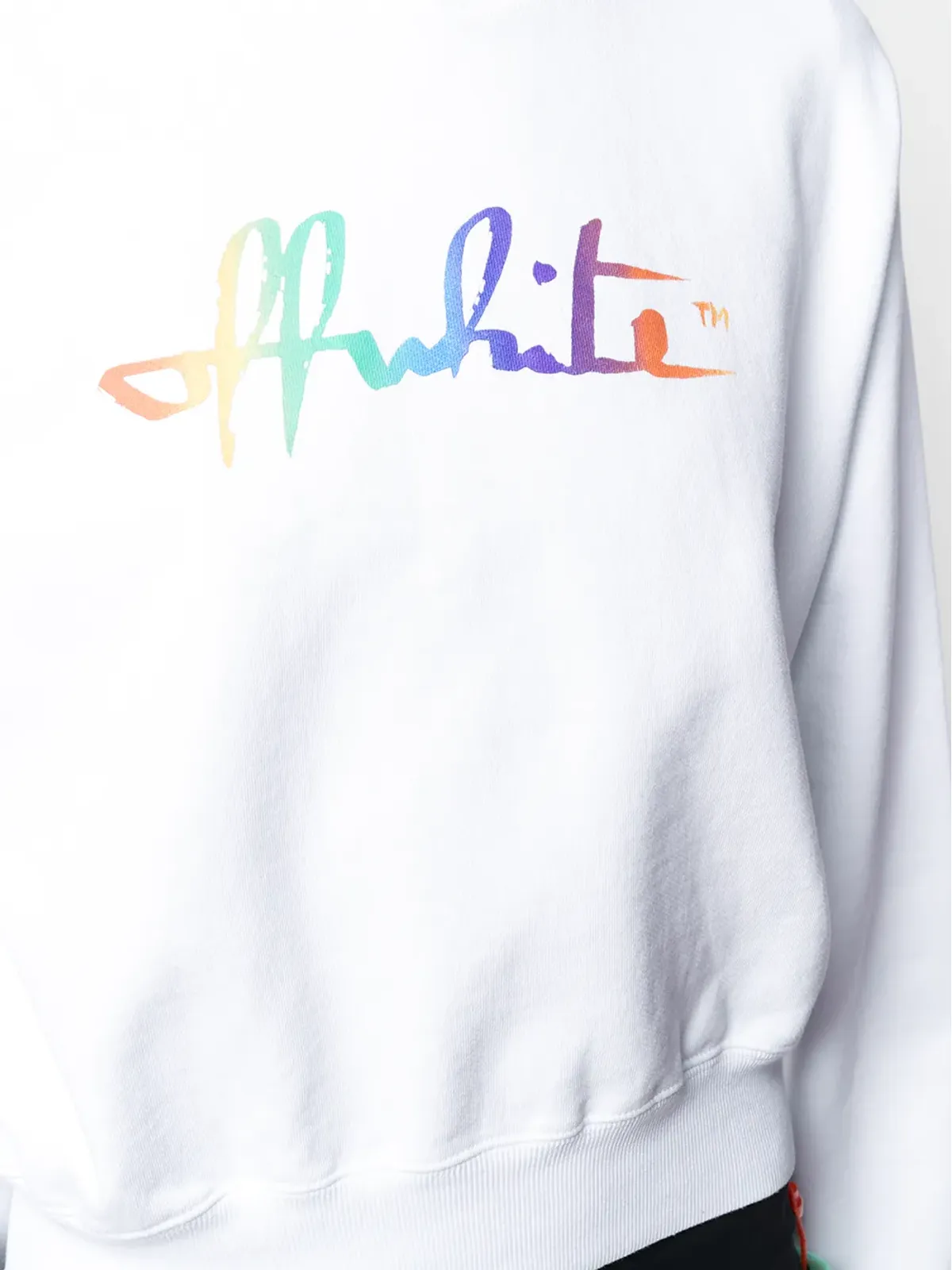 Off-White Rainbow logo print cropped hoodie - 画像5