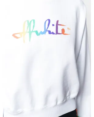 Off-White Rainbow logo print cropped hoodie - サムネイル5