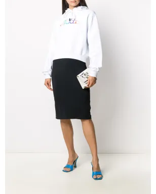Off-White Rainbow logo print cropped hoodie - サムネイル2