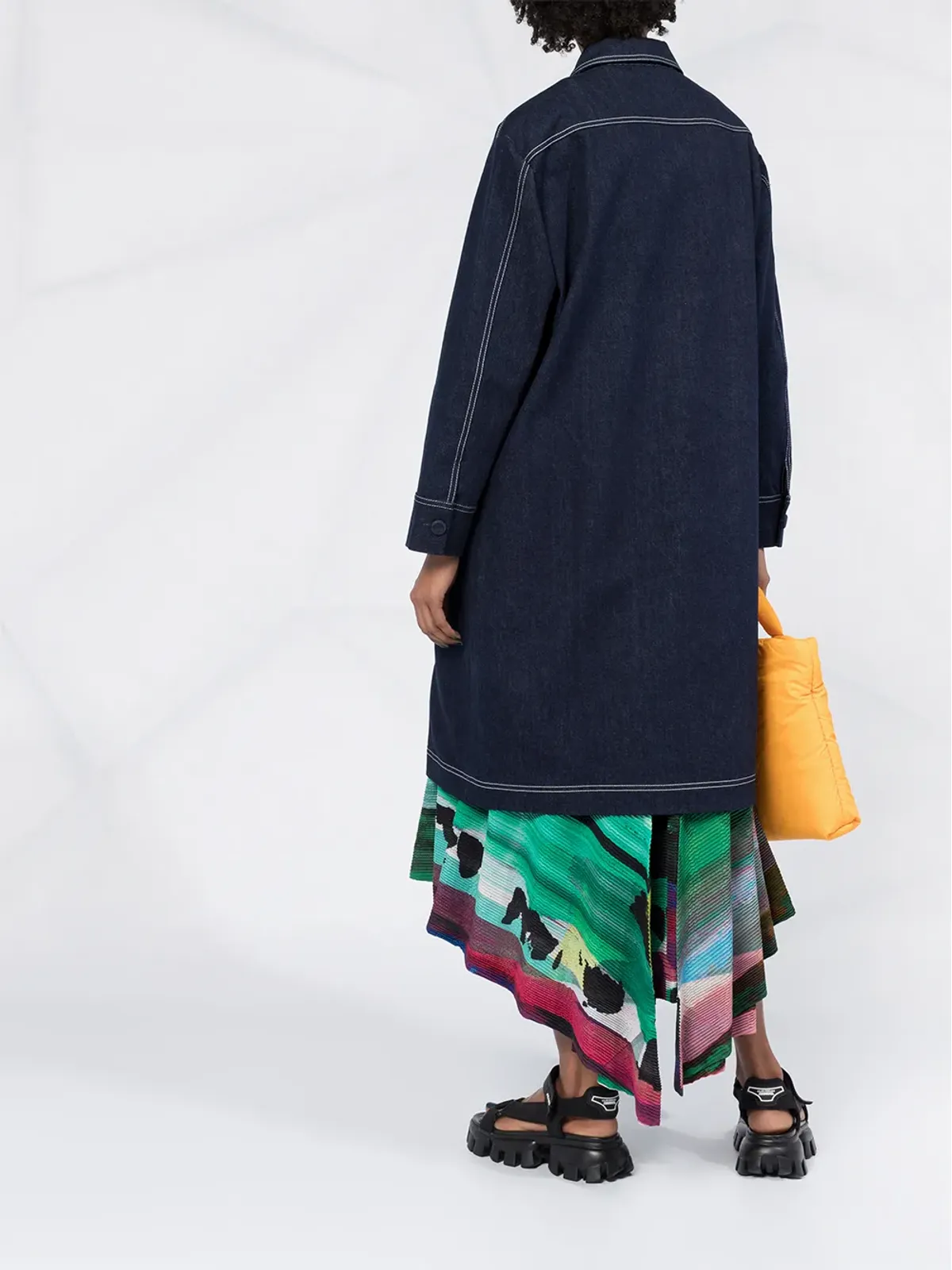 Sara Lanzi シングルブレストデニムコート - 画像4
