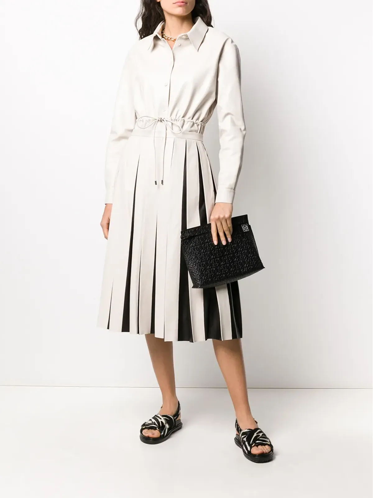 Tod's プリーツレザースカート - 画像2