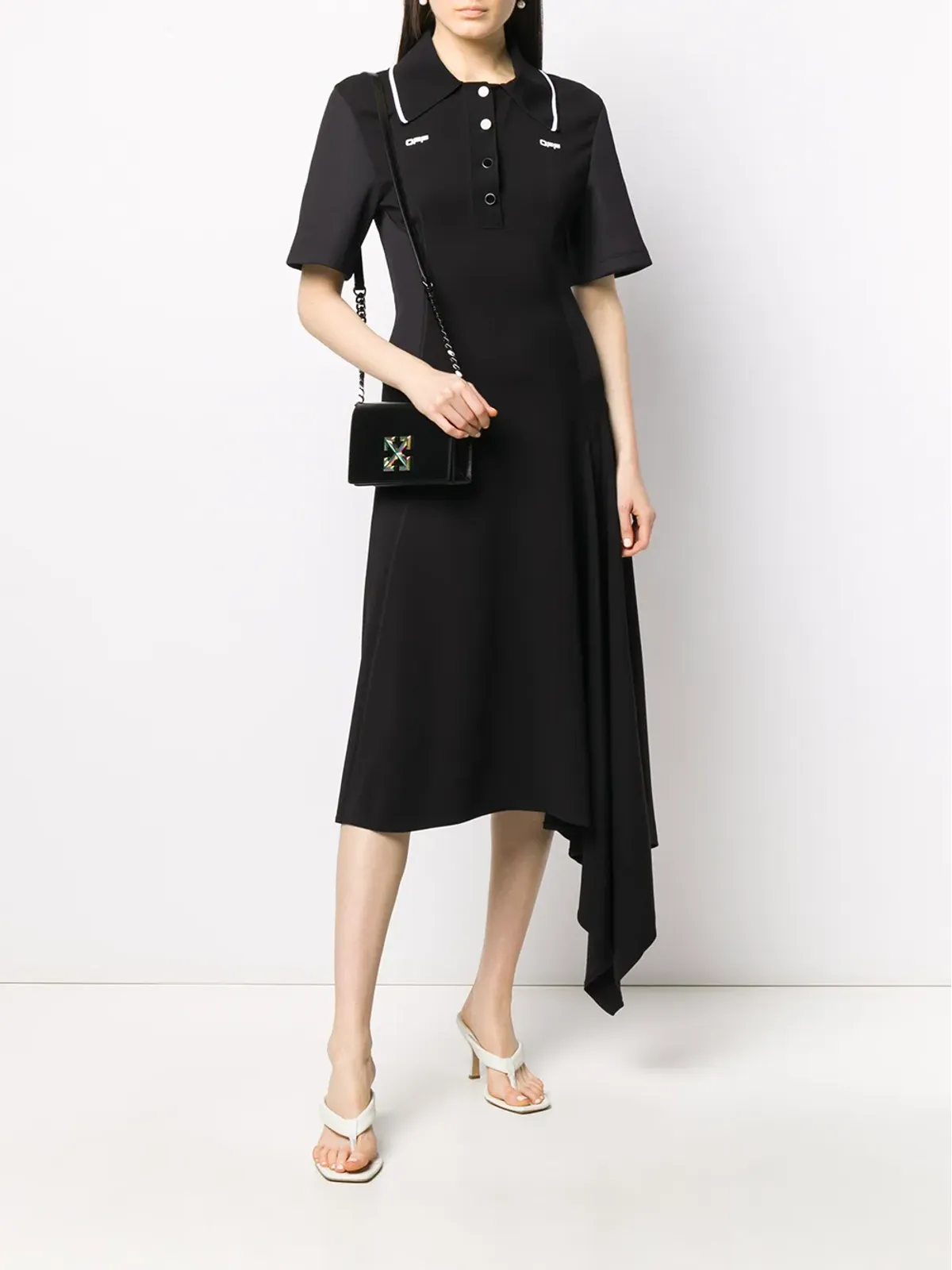 Off-White polo shirt dress - Black - 画像2