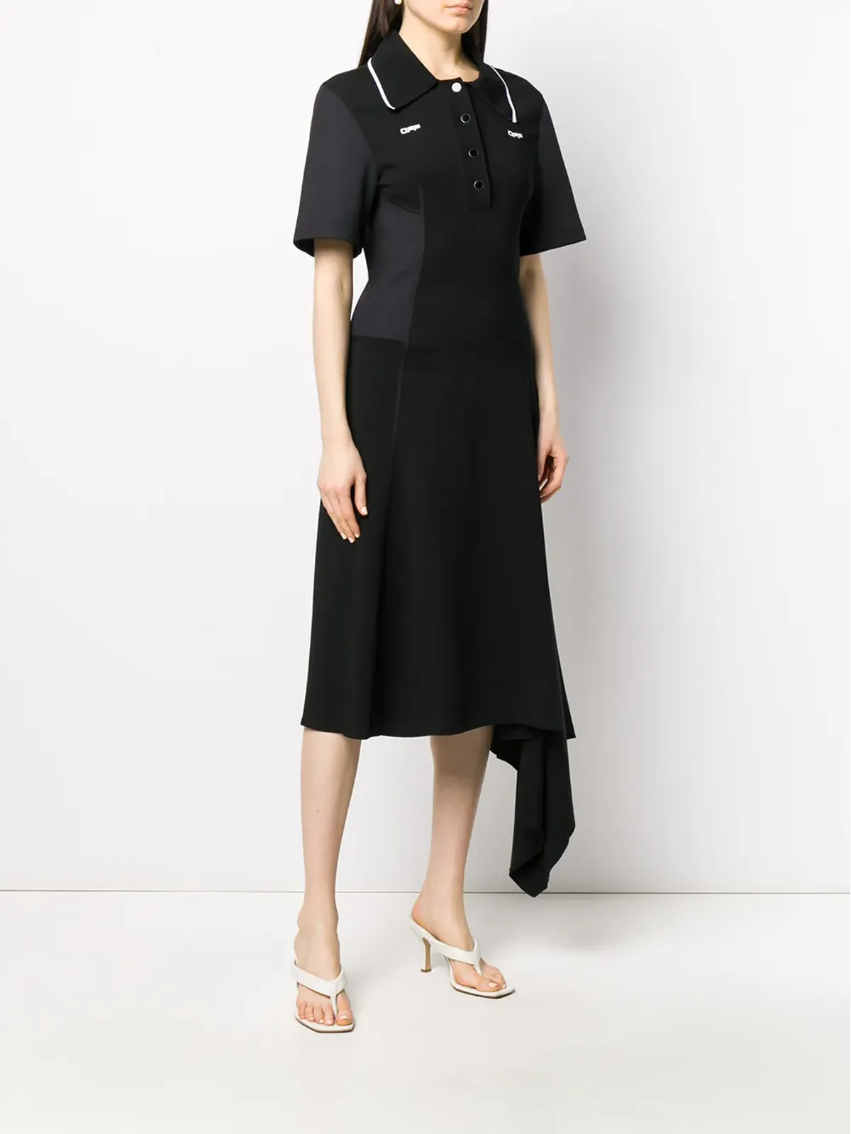 Off-White polo shirt dress - Black - 画像3