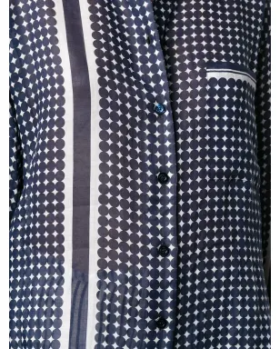 Sara Lanzi geometric-print long-sleeved shirt - Blue - サムネイル5