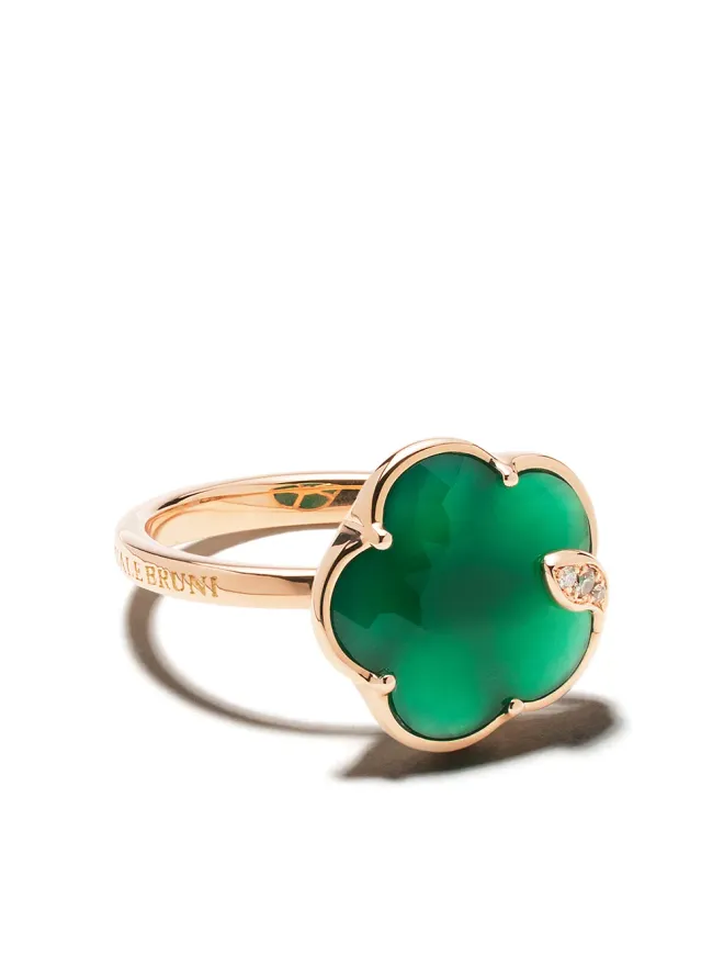 Pasquale Bruni Pasquale Bruni 18kt ローズゴールド Petit Jolie アゲートとダイヤモンド リング - ピンクの商品画像