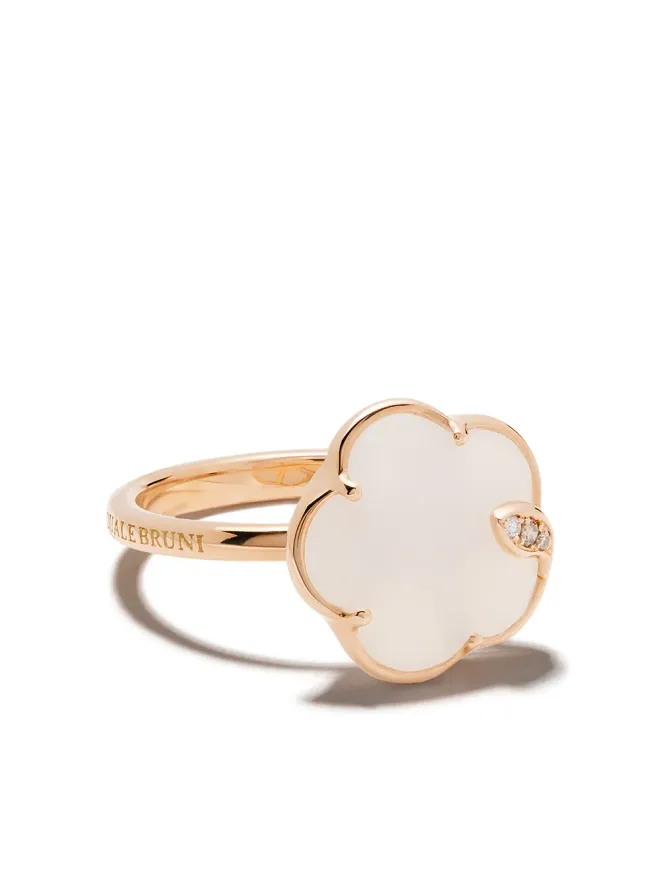 Pasquale Bruni Pasquale Bruni 18kt rose gold Petit Joli agate and diamond ring - Pinkの商品画像