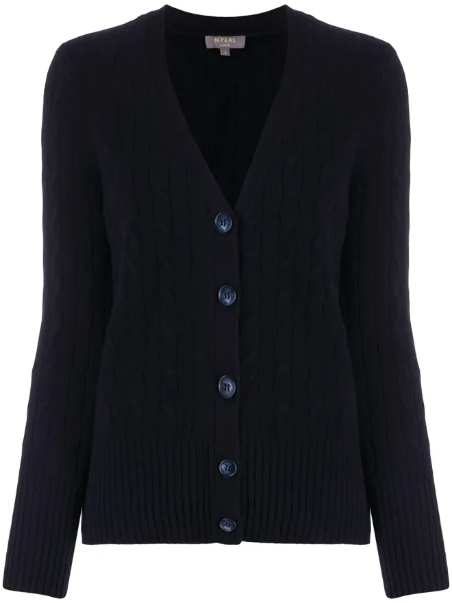 N.Peal N.Peal Vネック ケーブルニット カーディガンの商品画像