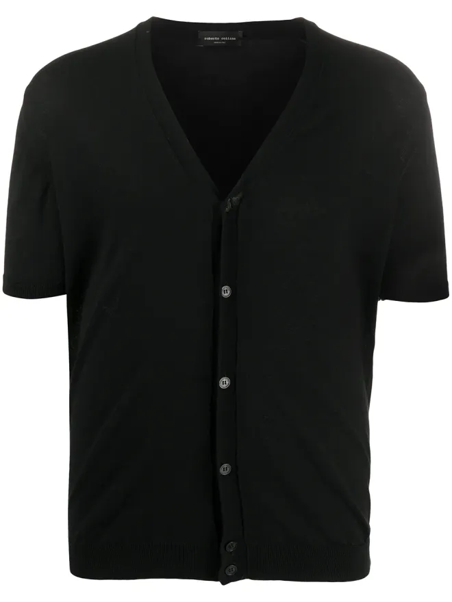 Roberto Collina Roberto Collina ショートスリーブ コットン カーディガン - ブラックの商品画像