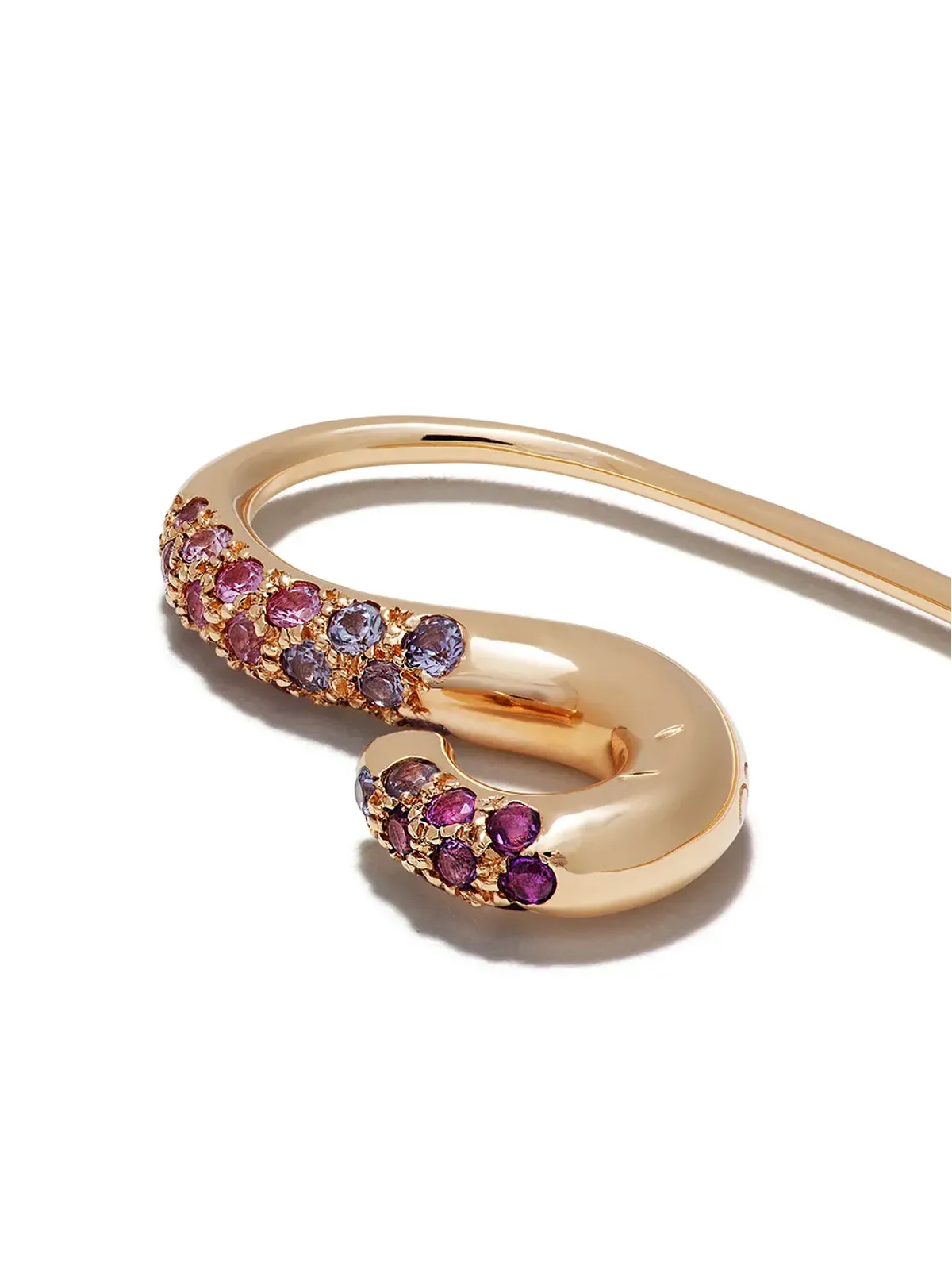 Charlotte Chesnais 18K イエローゴールド フック ピアス（サファイアとアメジスト） - 画像3