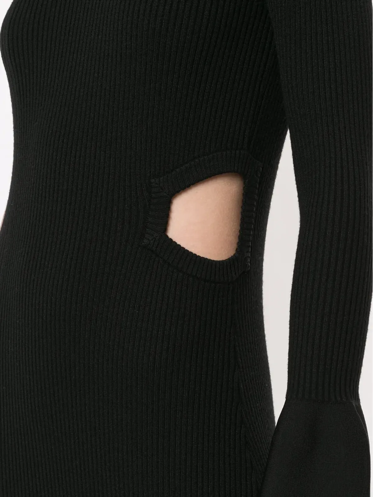 3.1 Phillip Lim ワン・スリーブ リブ編み カットアウト ドレス - 画像5