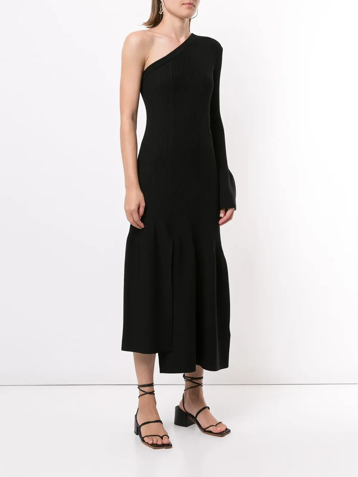 3.1 Phillip Lim ワン・スリーブ リブ編み カットアウト ドレス - 画像3