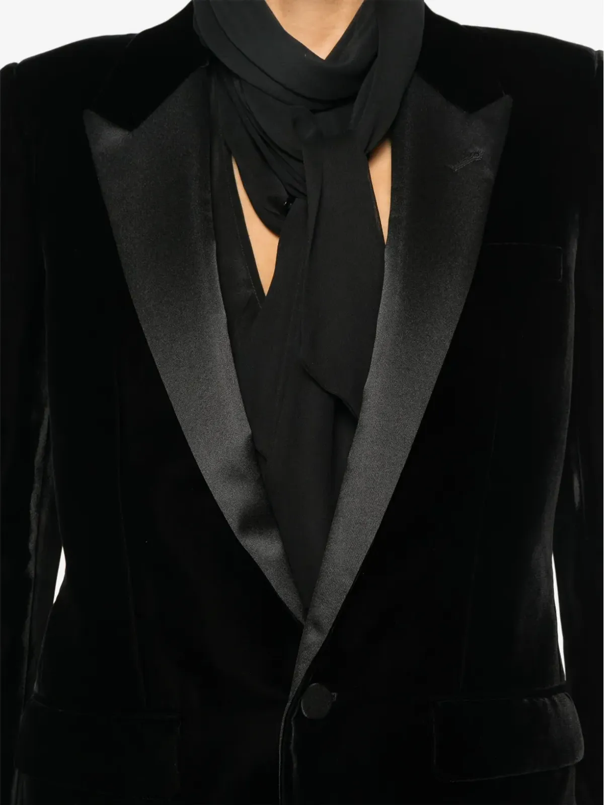 Saint Laurent ベルベット タキシードジャケット - 画像5
