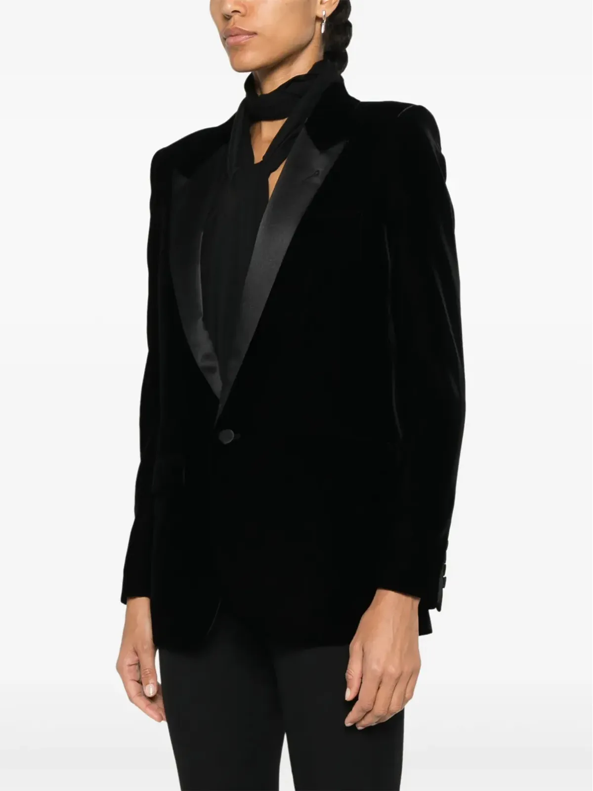 Saint Laurent ベルベット タキシードジャケット - 画像3