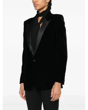 Saint Laurent ベルベット タキシードジャケット - サムネイル3