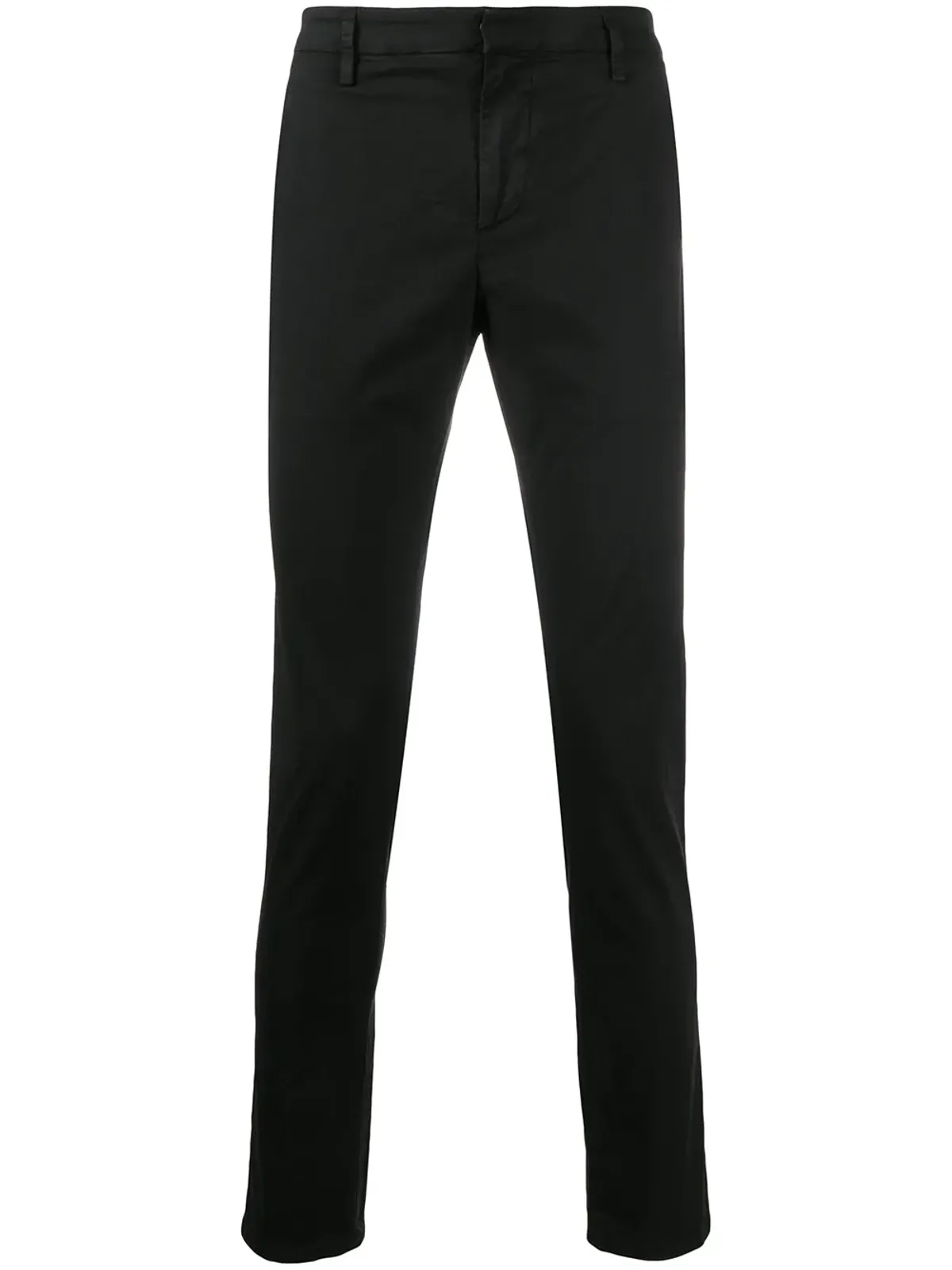 DONDUP ミッドライズ テーパードレッグ チノパンツ ブラック - 画像1