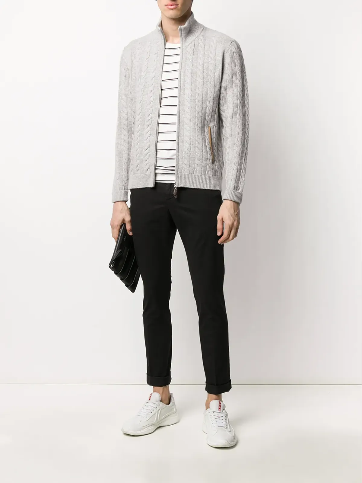 DONDUP ミッドライズ テーパードレッグ チノパンツ ブラック - 画像3