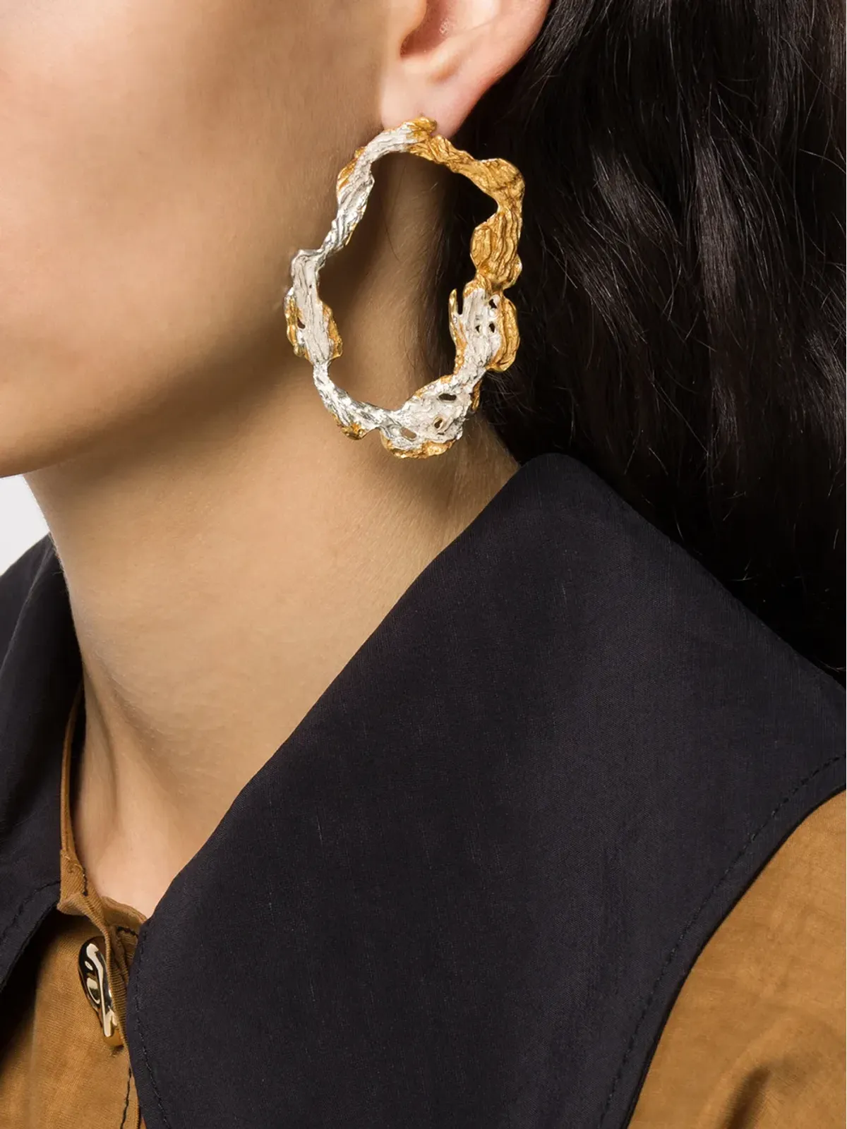 LOVENESS LEE Dzovag ハンマー加工フープピアス - 画像2