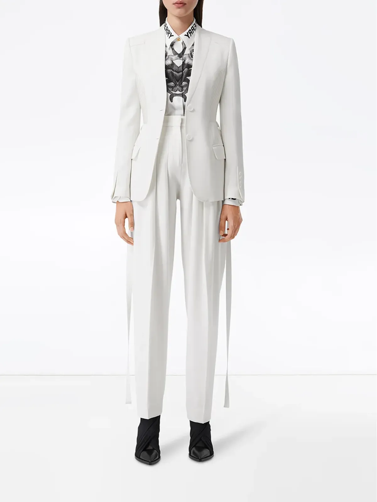 Burberry シングルブレスト ベルテッド ブレザー - 画像3