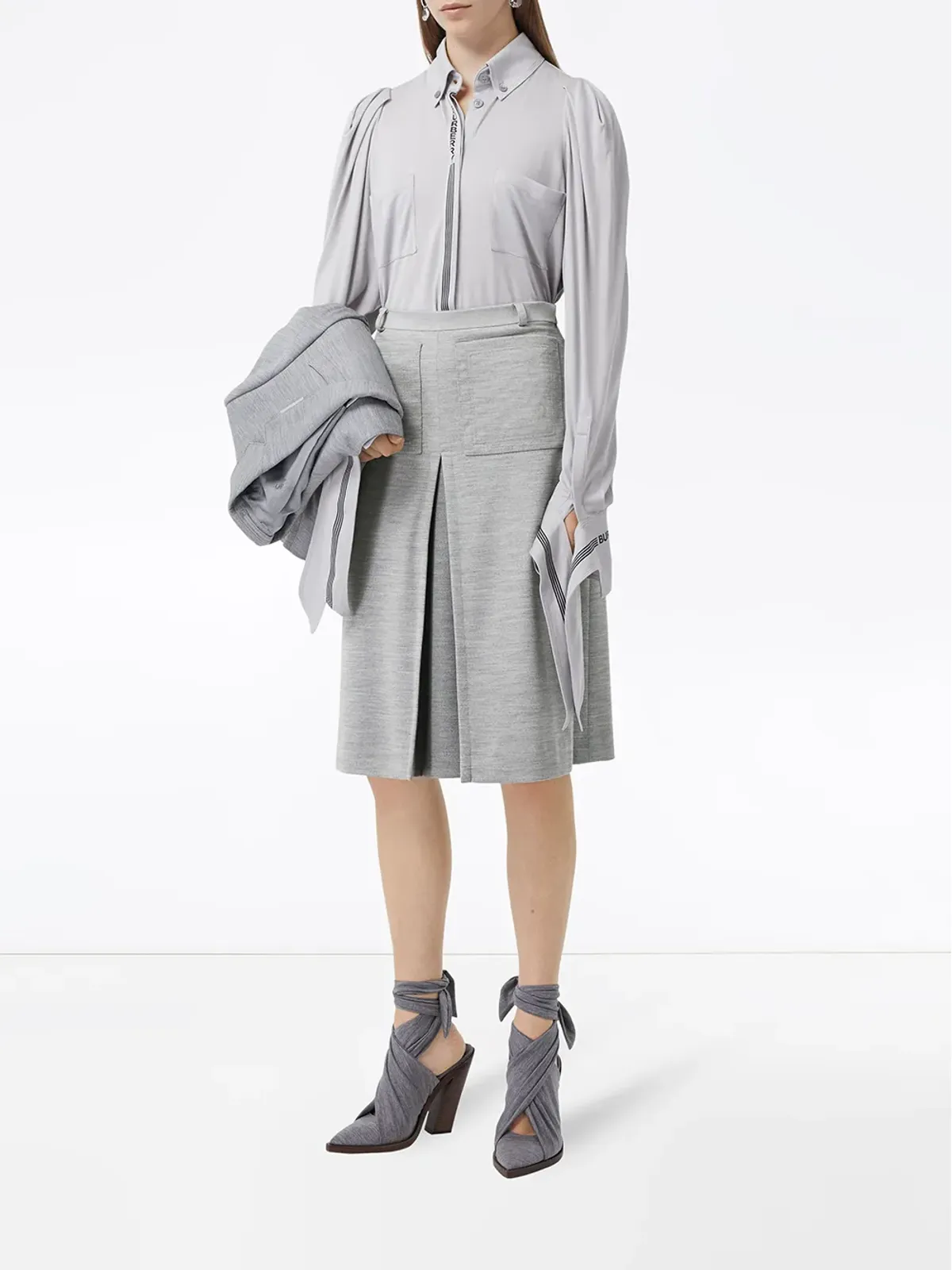 Burberry ボックスプリーツスカート - 画像2