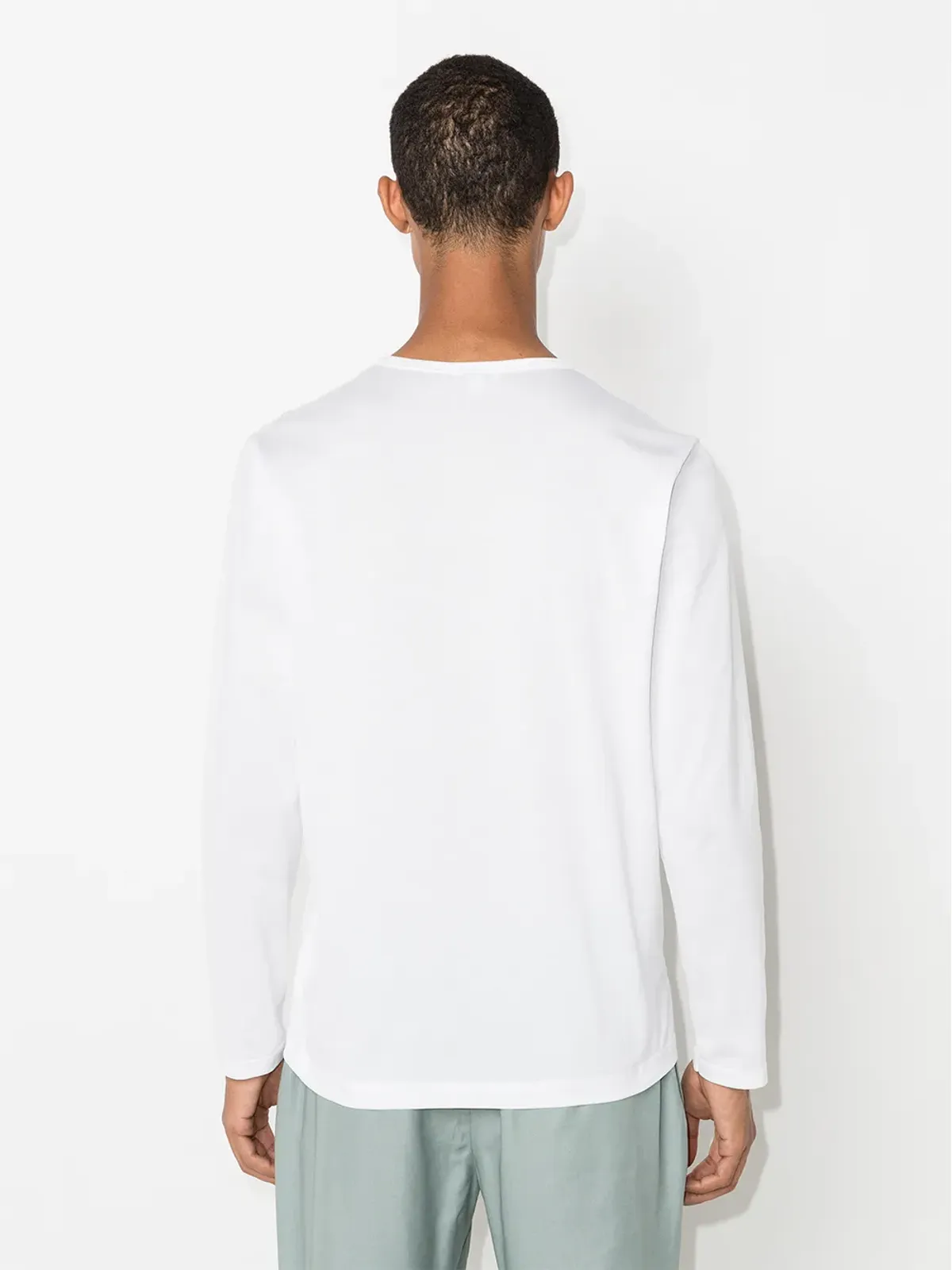 Sunspel ロングスリーブTシャツ - ホワイト - 画像3