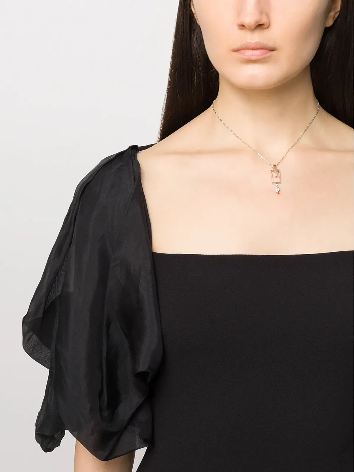 Yeprem 18K ホワイトゴールドとローズゴールド ダイヤモンド ペンダントネックレス - 画像2