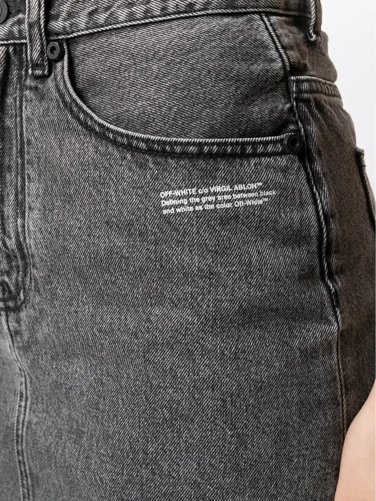 Off-White プリントロゴ デニムスカート - 画像5