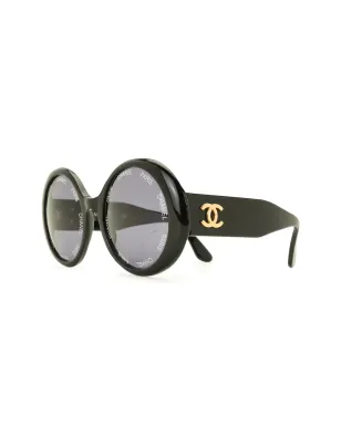 CHANEL Pre-Owned 1990年代 CCラウンドサングラス - ブラック - サムネイル2