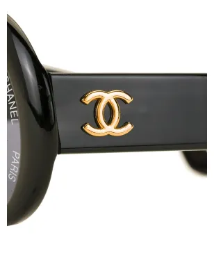 CHANEL Pre-Owned 1990年代 CCラウンドサングラス - ブラック - サムネイル3