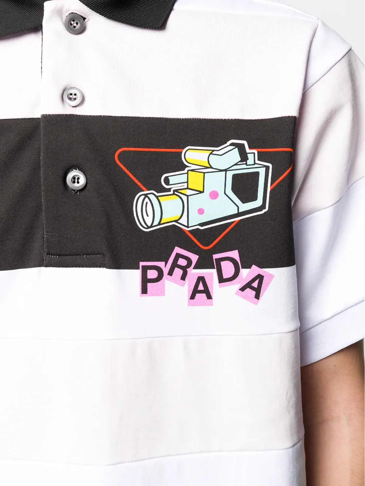 Prada ストライプ柄ポロシャツ - 画像5