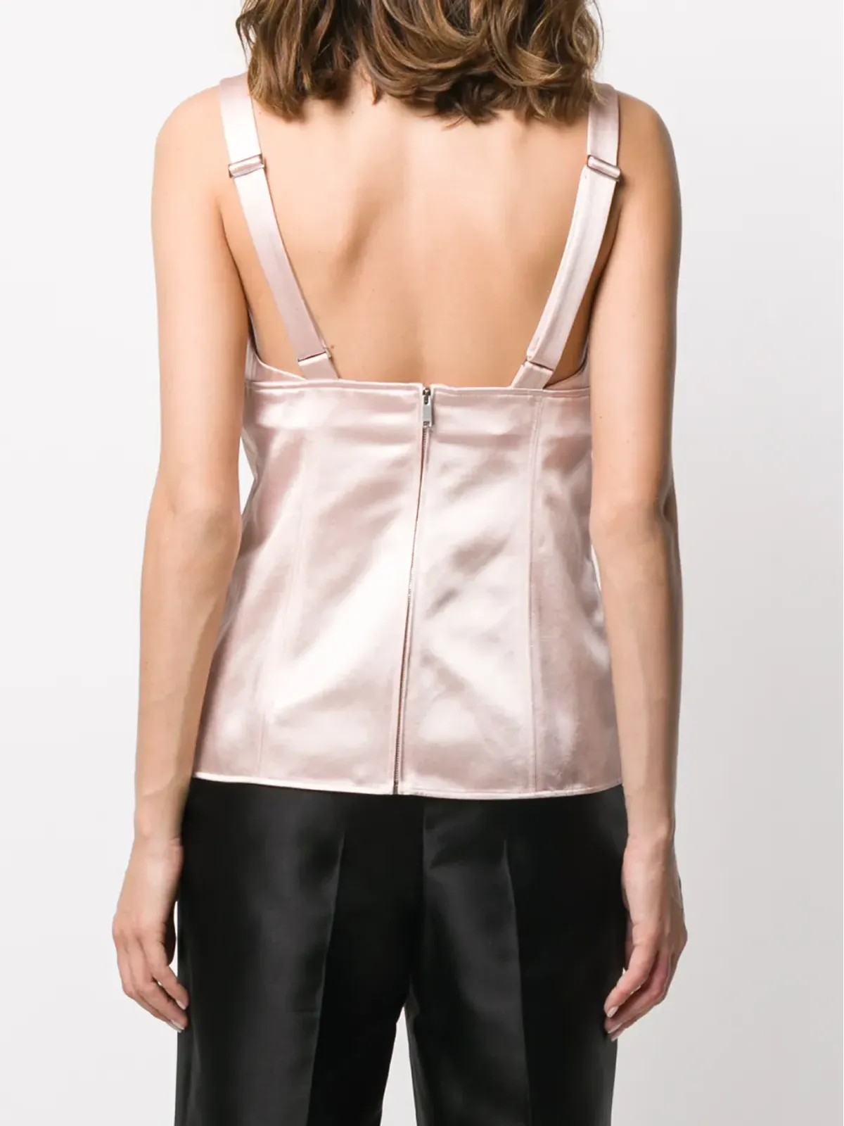 Givenchy ピンクのVネックサテントップ - 画像4