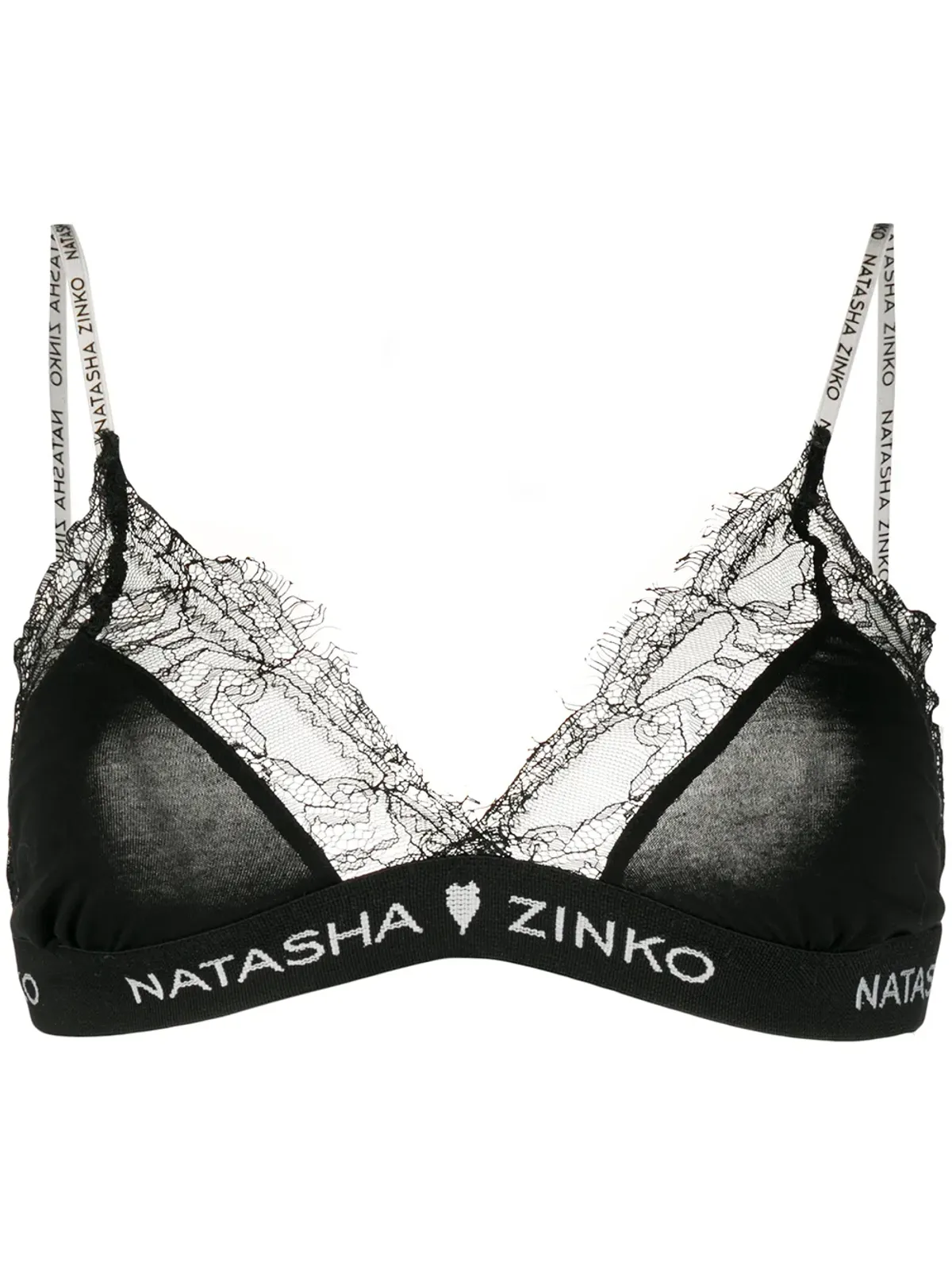 Natasha Zinko レースのトライアングルブラ - 画像1